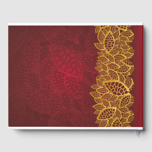Elegant rood en goud gastenboek (Achterkant)