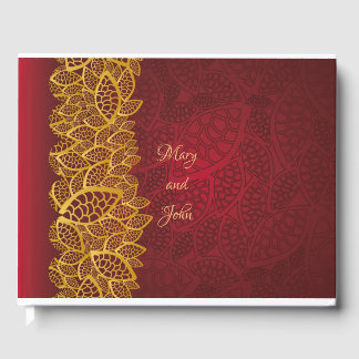 Elegant rood en goud gastenboek