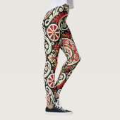Elegant rood en goud geborduurd vrouwen leggings (Rechts)