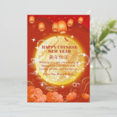 Elegant rood en goud Gelukkig Chinees Nieuwjaar Feestdagenkaart (Staand voorkant)