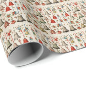 Elegant Rood en Goud Kerstklokgeschenk Cadeaupapier (Rol Hoek)