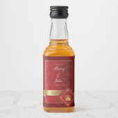 Elegant rood en goud likeurfles etiket (Voorkant)