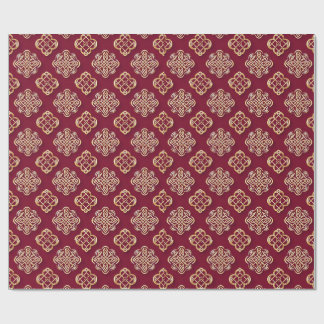 Elegant rood en goud patroonontwerp cadeaupapier