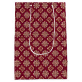 Elegant rood en goud patroonontwerp medium cadeauzakje (Achterkant)