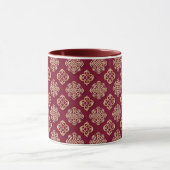 Elegant rood en goud patroonontwerp mok (Midden)