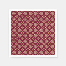 Elegant rood en goud patroonontwerp servet