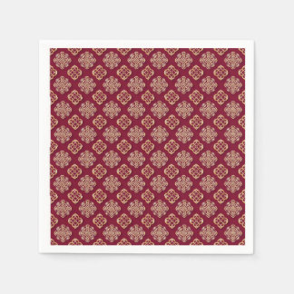 Elegant rood en goud patroonontwerp servet