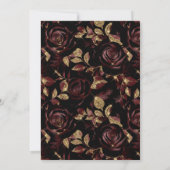 Elegant rood en goud Roos Bloemen Quinceanera Kaart (Achterkant)