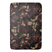 Elegant rood en goud Roos bloemmotief Badmat (Voorkant Verticaal)