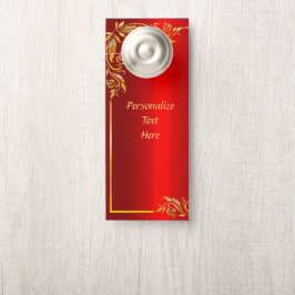 Elegant rood en goud sierontwerp gepersonaliseerd deurhanger