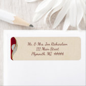 Elegant Rood en Goud Sparkle Adres Etiket (Insitu)