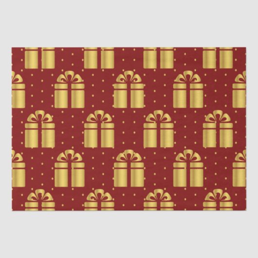 Elegant rood en goud tissuepapier (Voorkant)