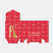 Elegant rood en goud Valentijns's bruiloft gunstbo Bedankdoosjes (Uitgevouwen)