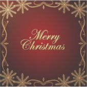 Elegant rood en goud vrolijk kerstontwerp sticker (Voorkant)