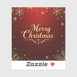 Elegant rood en goud vrolijk kerstontwerp sticker