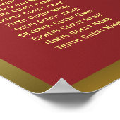 Elegant Rood- en Goud-weddenschappen Poster (Hoek)