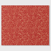 Elegant rood en goud wervelt patroon cadeaupapier (Vlak)