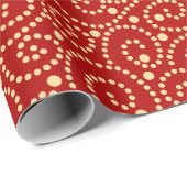 Elegant rood en goud wervelt patroon cadeaupapier (Rol Hoek)