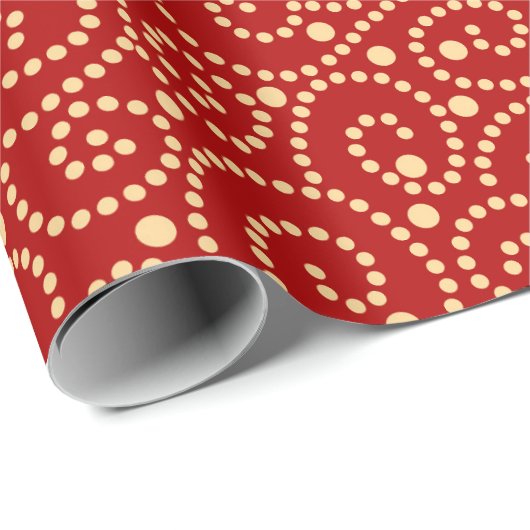 Elegant rood en goud wervelt patroon cadeaupapier (Rol Hoek)