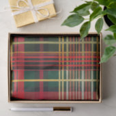 Elegant rood en groen geruite 'Joy' Script Vakanti Tissuepapier (Geschenk)