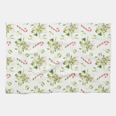 Elegant rood en groen kerstgroen theedoek (Horizontaal)