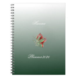 Elegant rood en groen spiraalnotitieboek notitieboek