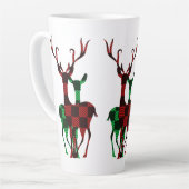 Elegant Rood- en Groene Buffalo Plays Reindeer Cou Latte Mok (Linkerhoek)
