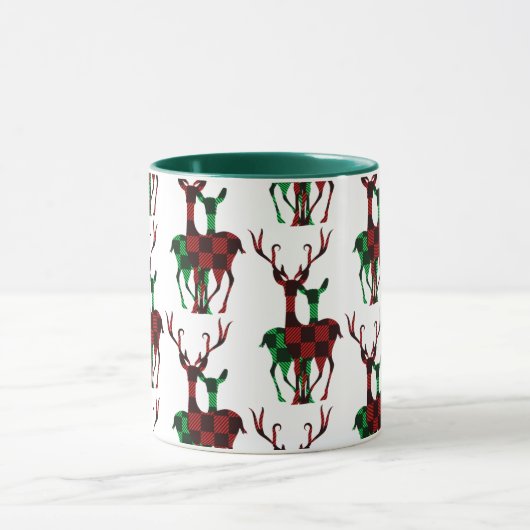 Elegant Rood- en Groene Buffalo Plays Reindeer Cou Mok (Midden)