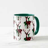 Elegant Rood- en Groene Buffalo Plays Reindeer Cou Mok (Voorkant rechts)
