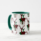 Elegant Rood- en Groene Buffalo Plays Reindeer Cou Mok (Voorkant links)