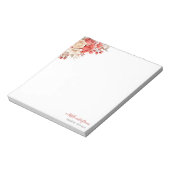 Elegant Rood en Ivoor Roos Custom Notitieblok (Linkerzijde)