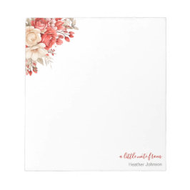 Elegant Rood en Ivoor Roos Custom Notitieblok