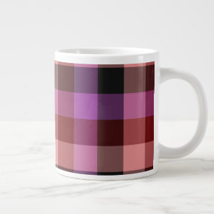 Elegant rood en pruim geruit naadloos patroon grote koffiekop