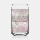 Elegant  rood en roze bloemenmonogram blikvorm glas (Achterkant)