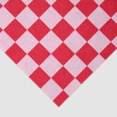 Elegant rood en roze schaakbord tissuepapier (Detail)