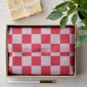 Elegant rood en roze schaakbord tissuepapier (Geschenk)
