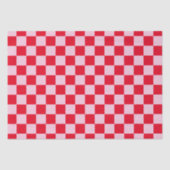 Elegant rood en roze schaakbord tissuepapier (Voorkant)