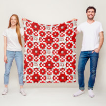 Elegant Rood En Wit Bloesem Patroon Voor Decoratie