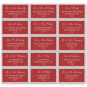 Elegant rood en wit bruiloft individueel adres sticker (Voorkant)