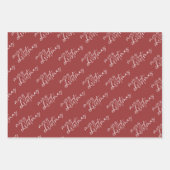 Elegant Rood en Wit Kerstmis Inpakpapier Vel (Voorkant)