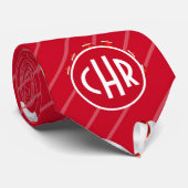 Elegant rood en wit lint stropdas (Opgerold)