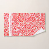 Elegant rood en wit paisley patroon bad handdoek (Handdoek)