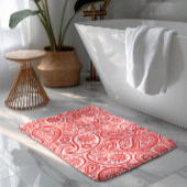 Elegant rood en wit  paisley patroon badmat
