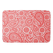Elegant rood en wit  paisley patroon badmat (Voorkant)