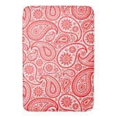 Elegant rood en wit  paisley patroon badmat (Voorkant Verticaal)