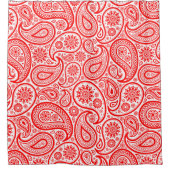 Elegant rood en wit  paisley patroon douchegordijn (Voorkant)