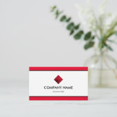 Elegant Rood en Wit Visitekaartje (Staand voorkant)