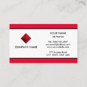 Elegant Rood en Wit Visitekaartje (Achterkant)