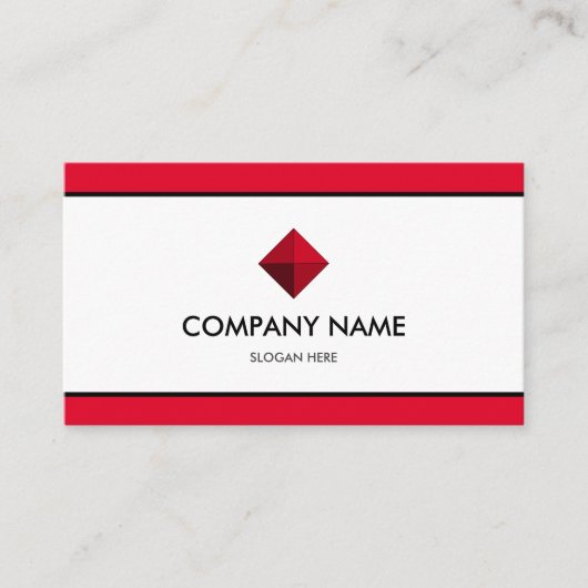 Elegant Rood en Wit Visitekaartje (Voorkant)