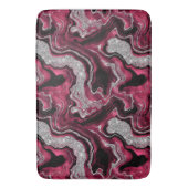 Elegant rood en zilver Glitter Agaat Patroon Badmat (Voorkant Verticaal)